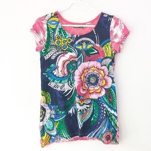 Desigual Girl's Sequin Lace Flowers T-shirt 13-14 Yo